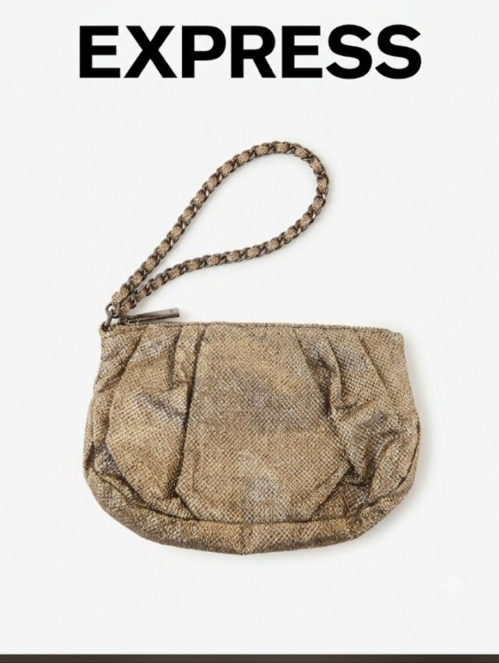 Express Braided Strap Metallic Gold Wristlet